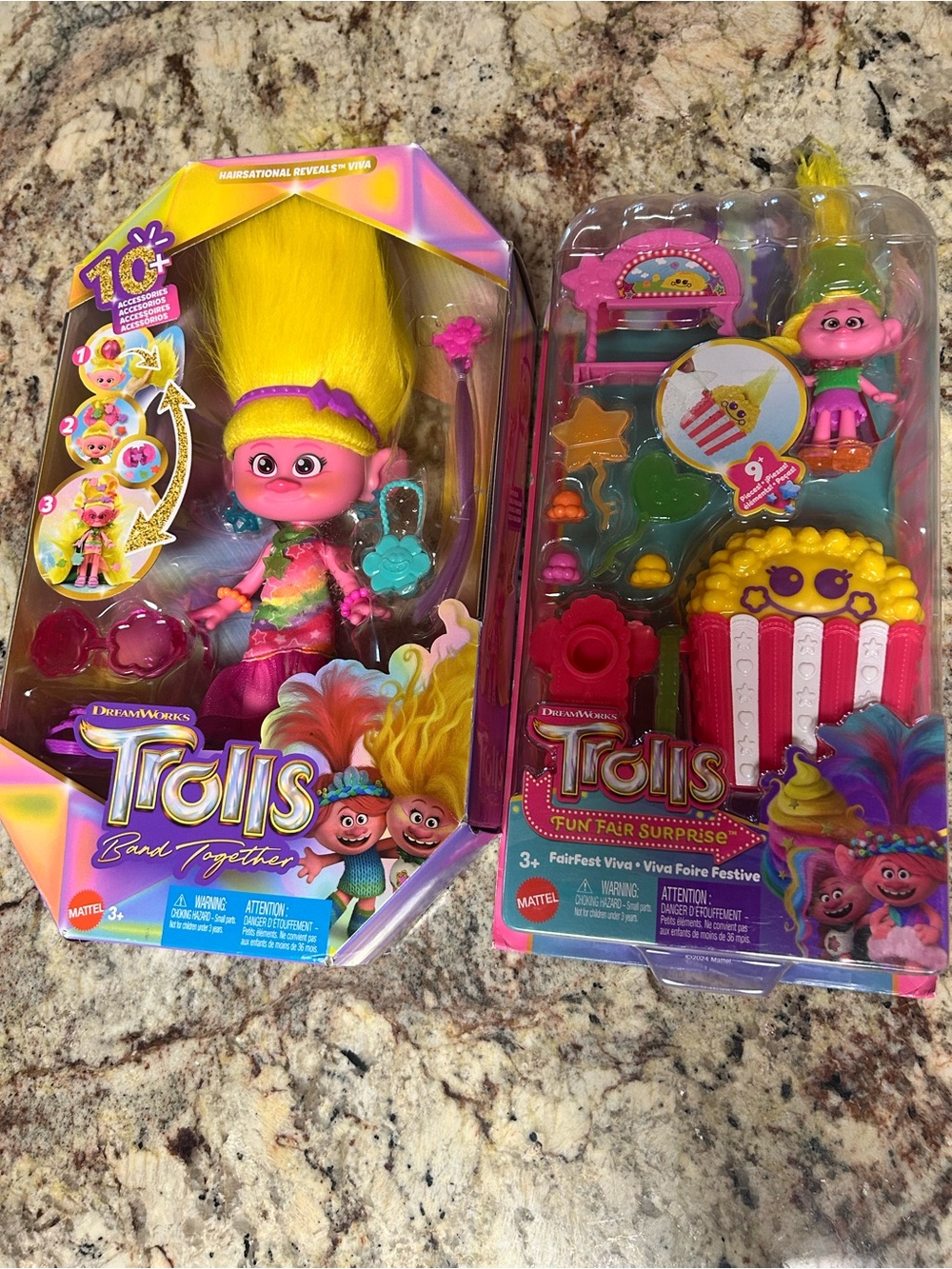 NIB DreamWorks Trolls Yellow Hair Fashion Doll 2 Playsets: Dolls & Accessories